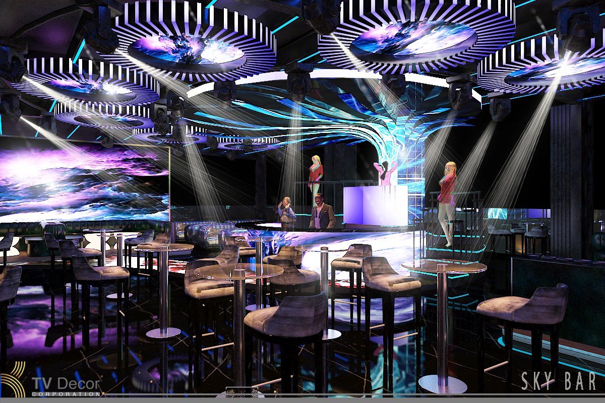 Báo giá thiết kế thi công không gian quán Sky bar đẹp 2