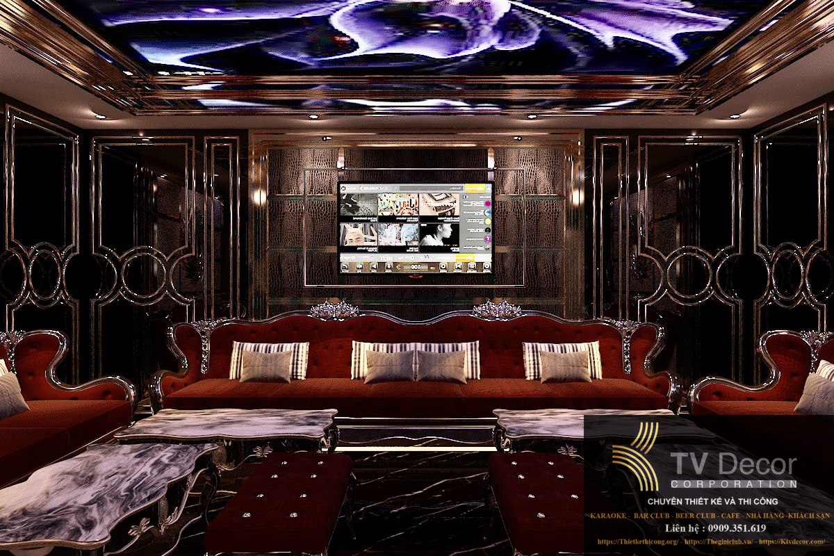Mẫu phòng karaoke phong cách sang trọng giá rẻ bình dân 01 1