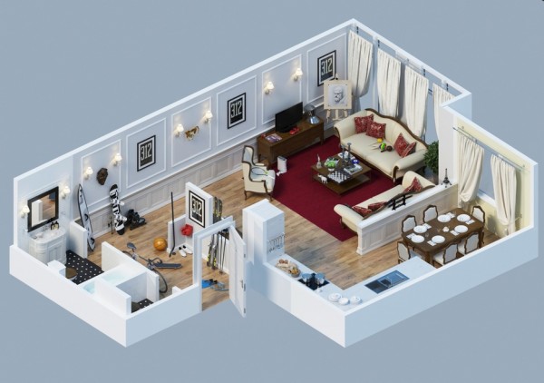 bố trí nội thất căn hộ