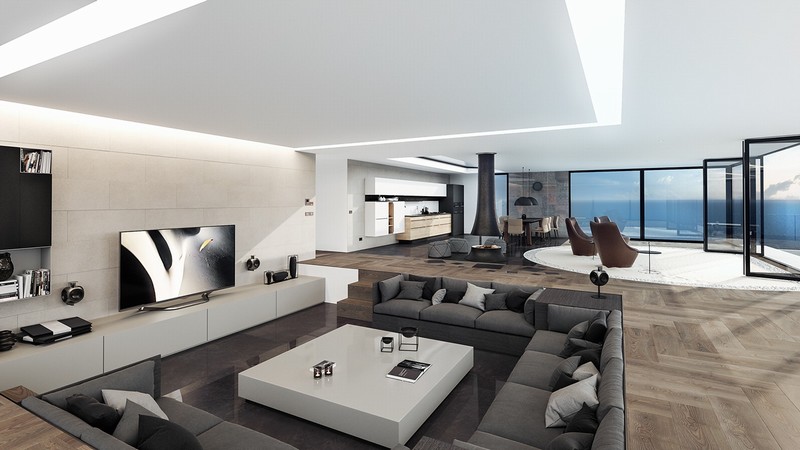 Ý tưởng thiết kế nội thất căn hộ Penthouse đẹp,thi công nội thất,xây dựng nội thất,trang trí nội thất căn hộ Penthouse,căn hộ đẹp,bộ sưu tập căn hộ Penthosue phong cách hiện đại 