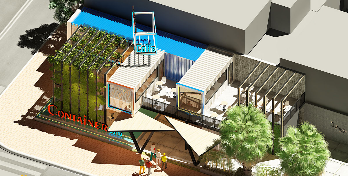 Dự án thiết kế thi công cafe Container nổi bật 1