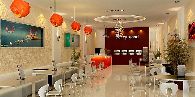 thiết kế quán cafe kem